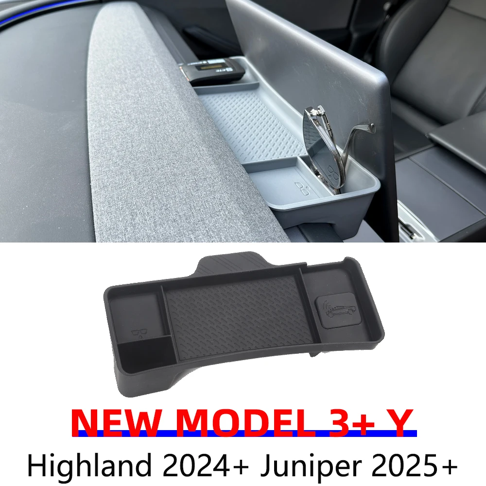 Boîte de rangement pour écran arrière Tesla, nouveau modèle Y Juniper 2025 modèle 3 Highland 2024, support de tableau de bord, boîte à mouchoirs, plateau panneau ECT
