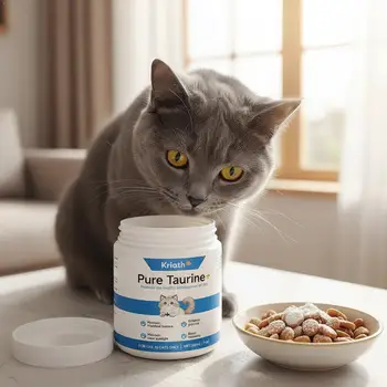 Polvere di Taurina per Gatti, Integratore Alimentare per la Salute di Occhi e Cuore, Supporto per il Sistema Immunitario di Gattini e Gatti Adulti, Additivo Nutritivo