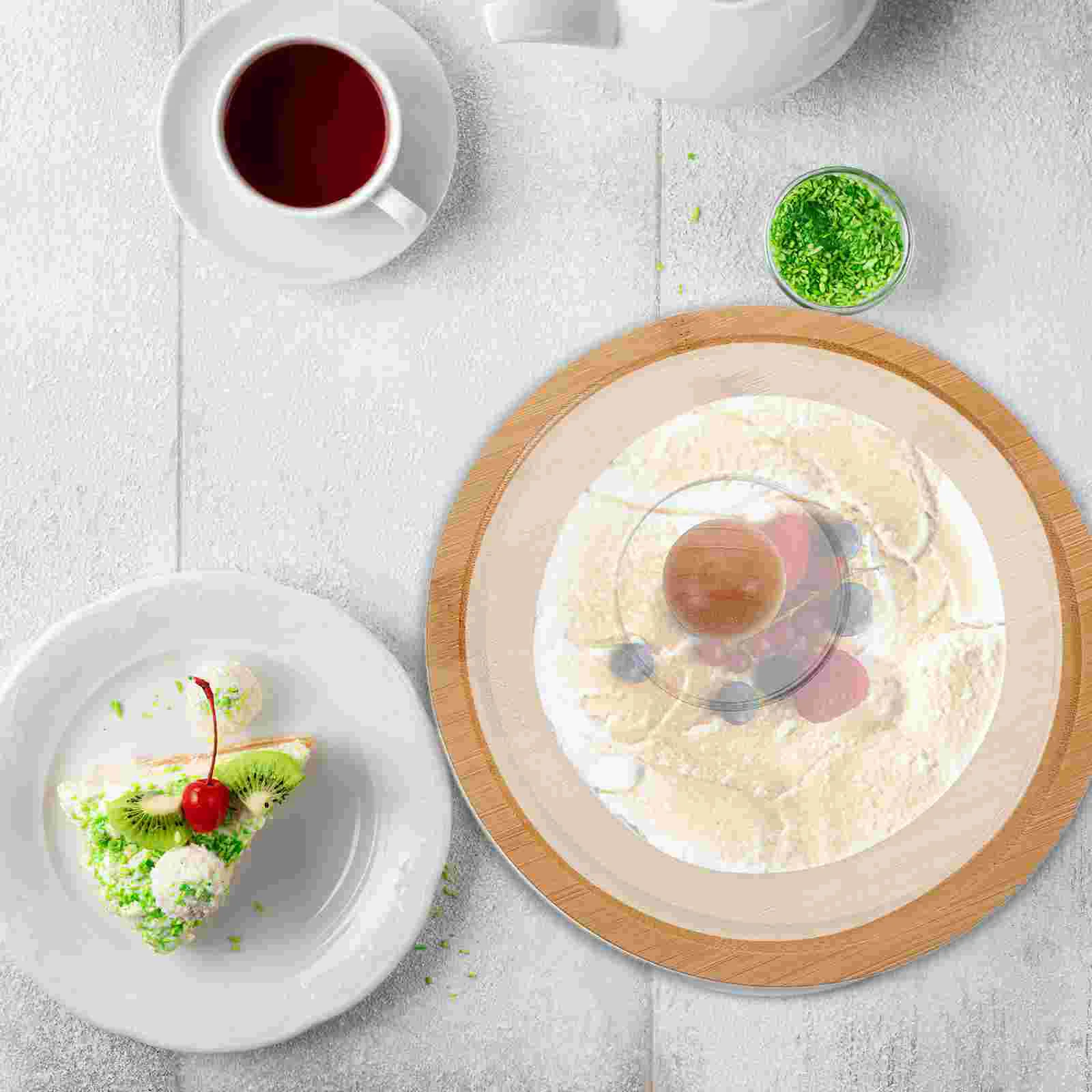 Round Transparent Butter Box With Lid Cake Stand Glass Dome Cover Serving Tray Kitchen Cream Cheese Dish Butter Plates Dining