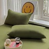 Washed Cotton 2pcs Solid color Pillowcases Home Bedding Decorative Pillow Cover Wedding Super Soft Pillow Case 2