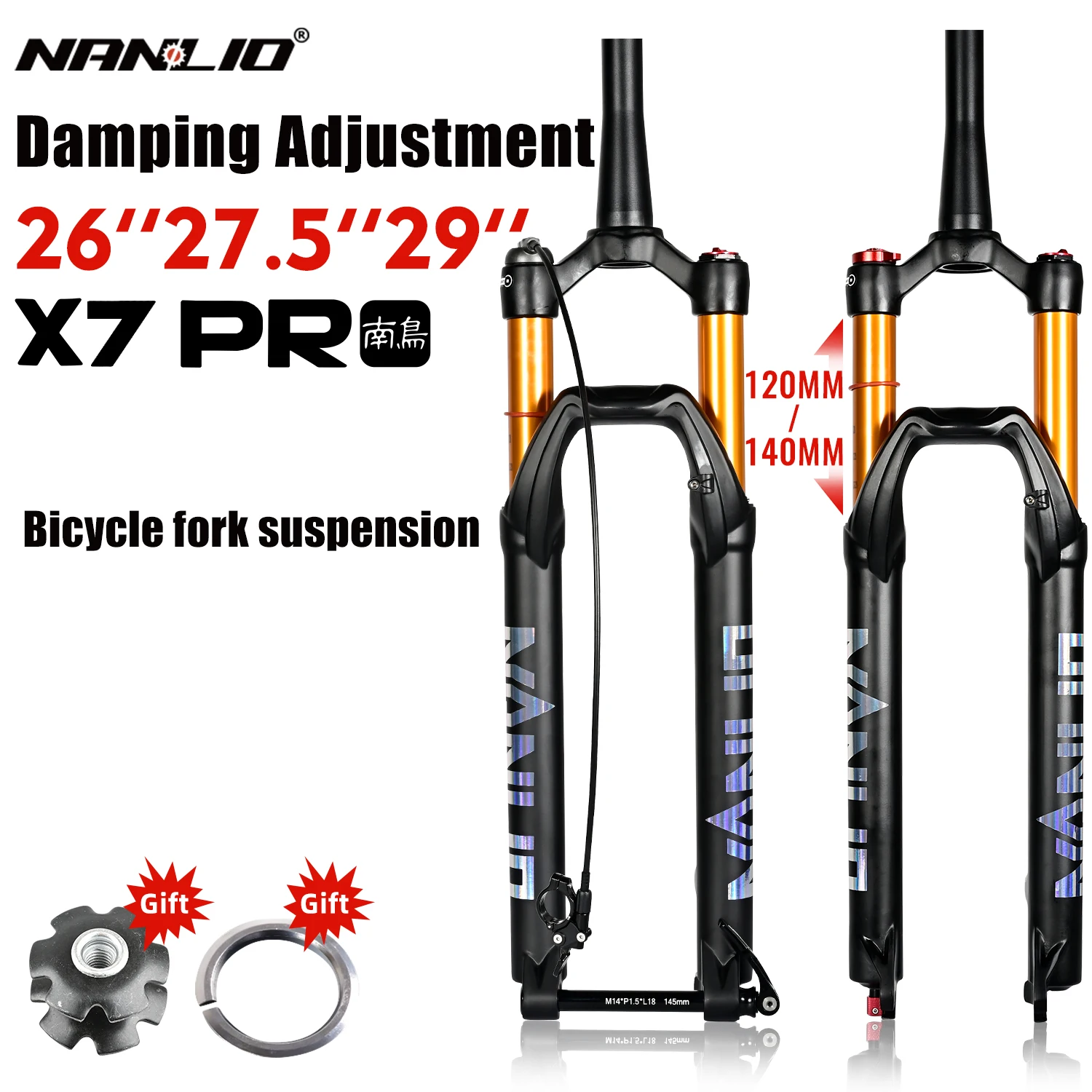 NanLio X7 PRO Mountain Bike Suspension Fork Damping Rebound