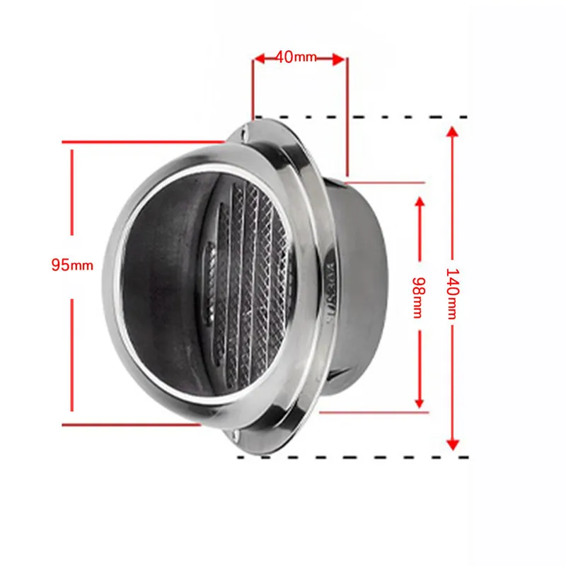 304 Stainless Steel Wall Ceiling Air Vent Ducting Ventilation - Main Image