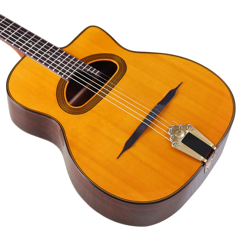 Gypsy Django Acoustic Guitar 41 Inch Solid Spruce Wood Top 6 String Hickory Wood Folk Guitar acoustic guitar