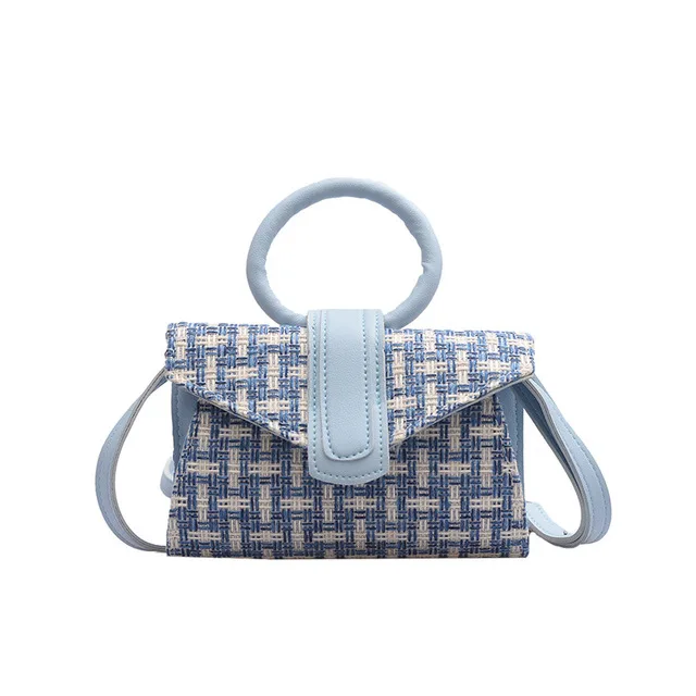 Diagonal Bag Hand Bag Women's 2021 Fashion Simple Designer Handbag Woman Luxury Pu Leather Solid Color Clutch Ladies blue