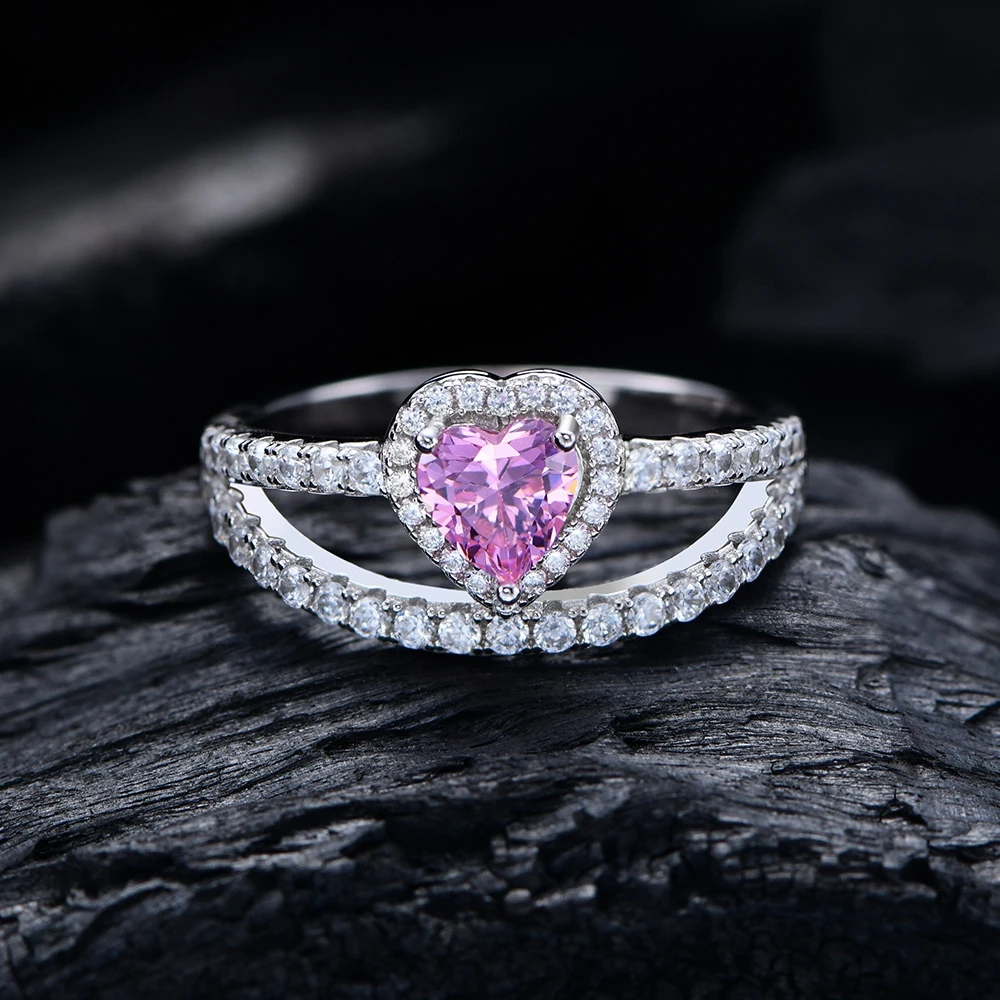 Pink Sapphire Heart Ring