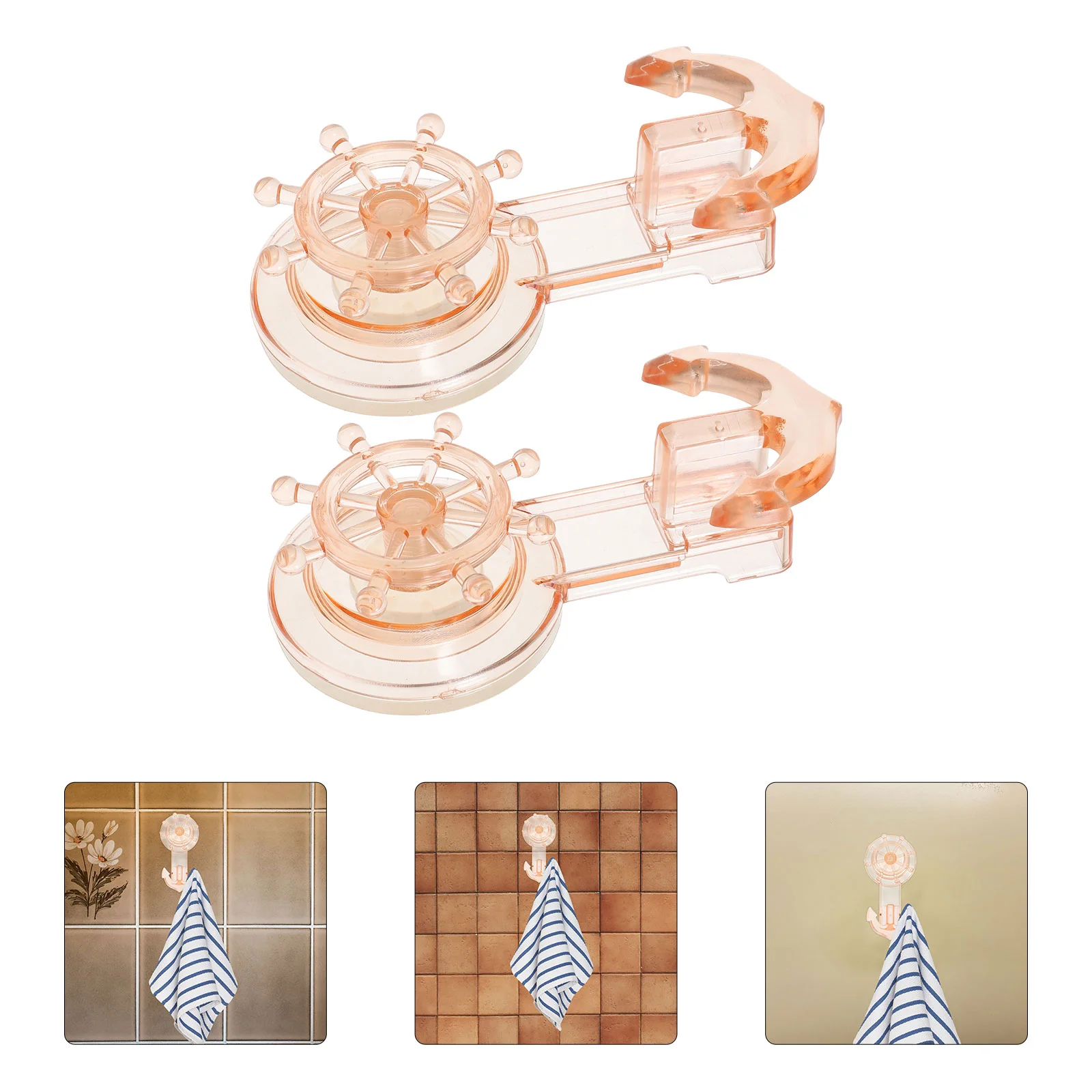 

2 Pcs Hangers Bathroom Storage Hooks Towel for Suction Shower Vacuum Kitchen Simple Cup Home