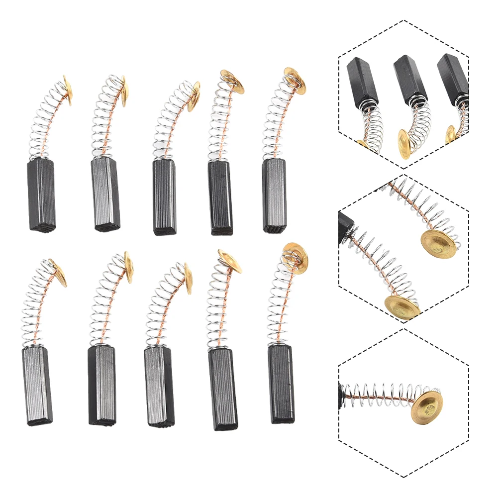 10 Pcs Drill Electric Grinder Replacement Coal Carbon Brushes Accessories For Electric Motors Power Tool 6x6x20mm  Spare Parts