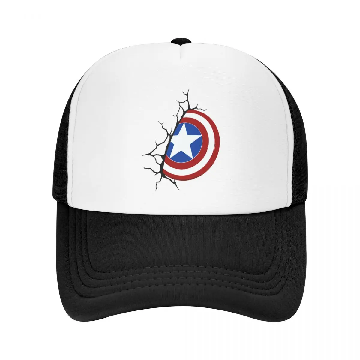 

Custom Punk Captain America Baseball Cap Women Men Breathable Trucker Hat Sun Protection