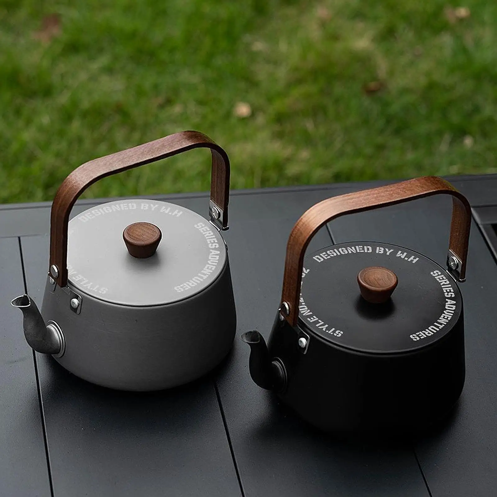 Outdoor Camping Travel Kettle 1.1L Portable Lightweight Picnic Aluminum Alloy Teapot Coffee Pot For Picnic Fishing