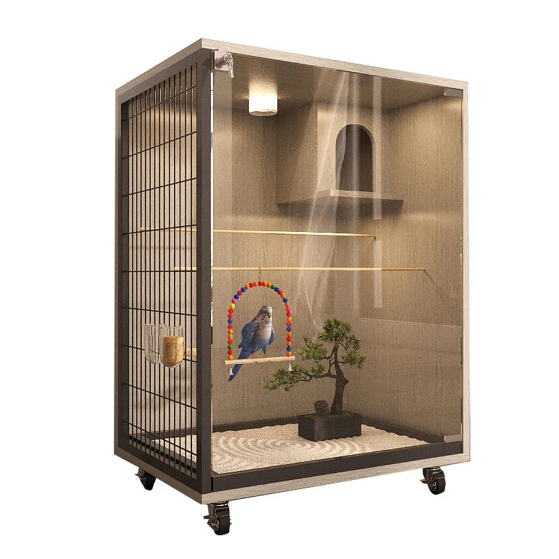 Large Parrot Cage Strong Standing Flying Many Bird Cage Transparent Foreground Bird Nest with Bottom Tray Pigeon Macaw Cage