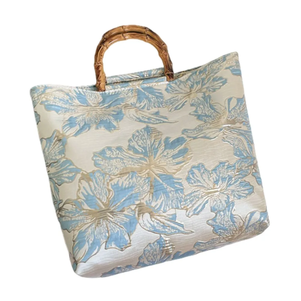BambooJointCanvasToteBagZipperClosureLargeCapacityJacquardHandbagFlowerPatternEmbroideredDesignChineseStyleBag-AliExpress1524