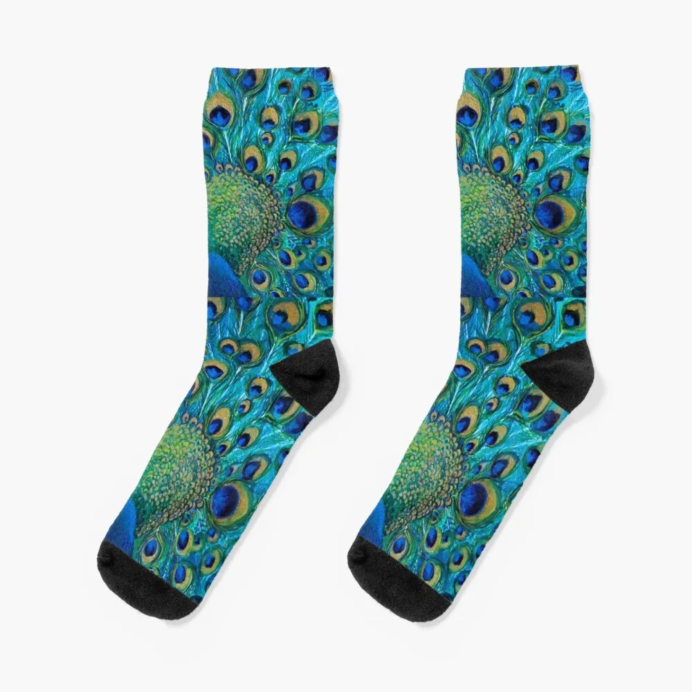 

Peacock Full Glory 2 Socks anti slip football christmass gift designer Rugby Socks Men's Women's