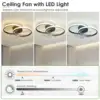 2 in 1 Modern Smart Ceiling Fan Bedroom Ceiling Fan With Light And Control Living Room Restaurant Decor Dimmable LED Ceiling Fan 3