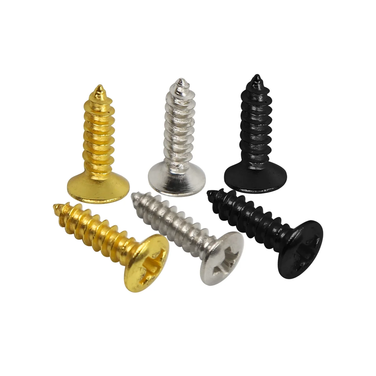 Guitar Pickguard Mounting Screws 25PCS for Electric Bass Parts Chrome/Black/Gold Choose