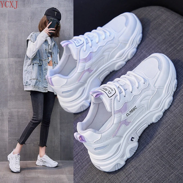 Baskets de luxe décontractées pour femmes, chaussures de course, tennis,  blanches, à la mode, de sécurité, Air, de gymnastique, de Sport à  plateforme - AliExpress