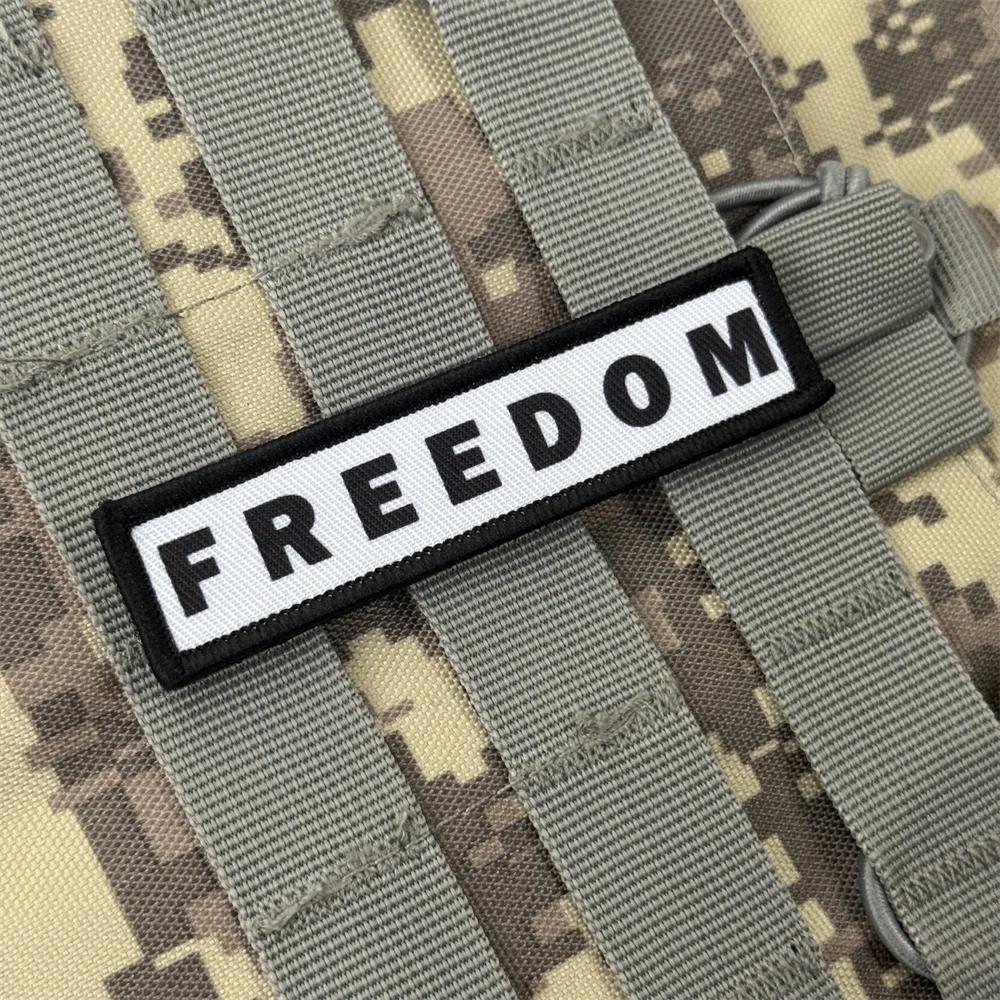 FREEDOM Moral Taktischer Aufnäher, Militär-Armee-Armband, US-gedruckte Klett-Aufnäher für Kleidung, Rucksack-Aufkleber
