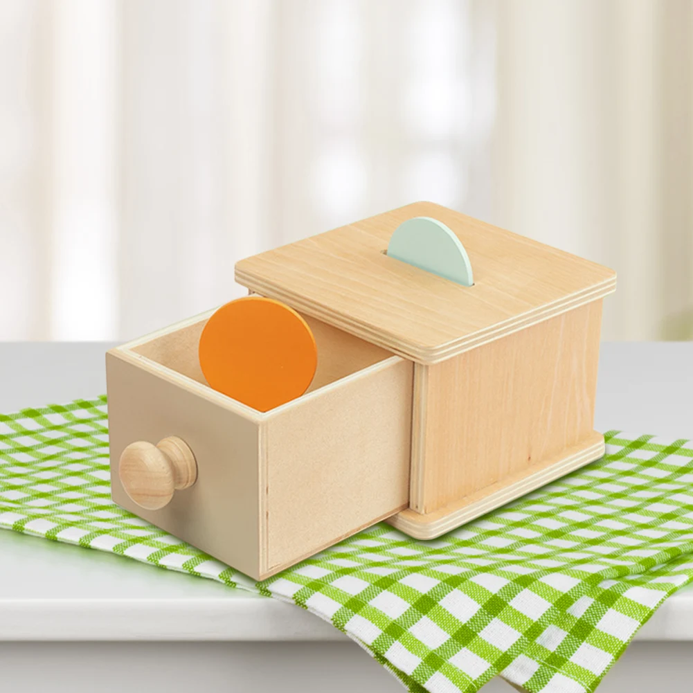 Montessori Wooden Ball Drawer with Tray Permanence Object Box Children Toddler Puzzle Games Early Educational Parent-child Toys
