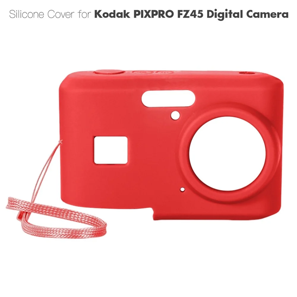 כיסוי הגנה רך מסיליקון עבור KODAK PIXPRO FZ45 FZ55 עם רצועת צוואר, תיק מצלמה דק ומותאם אישית, שרוך מצלמה, אביזרים למצלמה