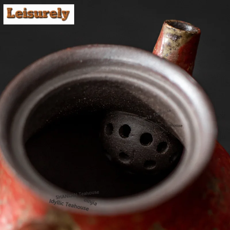 100ML Gold Sprinkled Mountain Red Lotus Teapot Creative Tea Infuser Pot Tea Soaking Kettle With Ball Hole Drinkware Collection