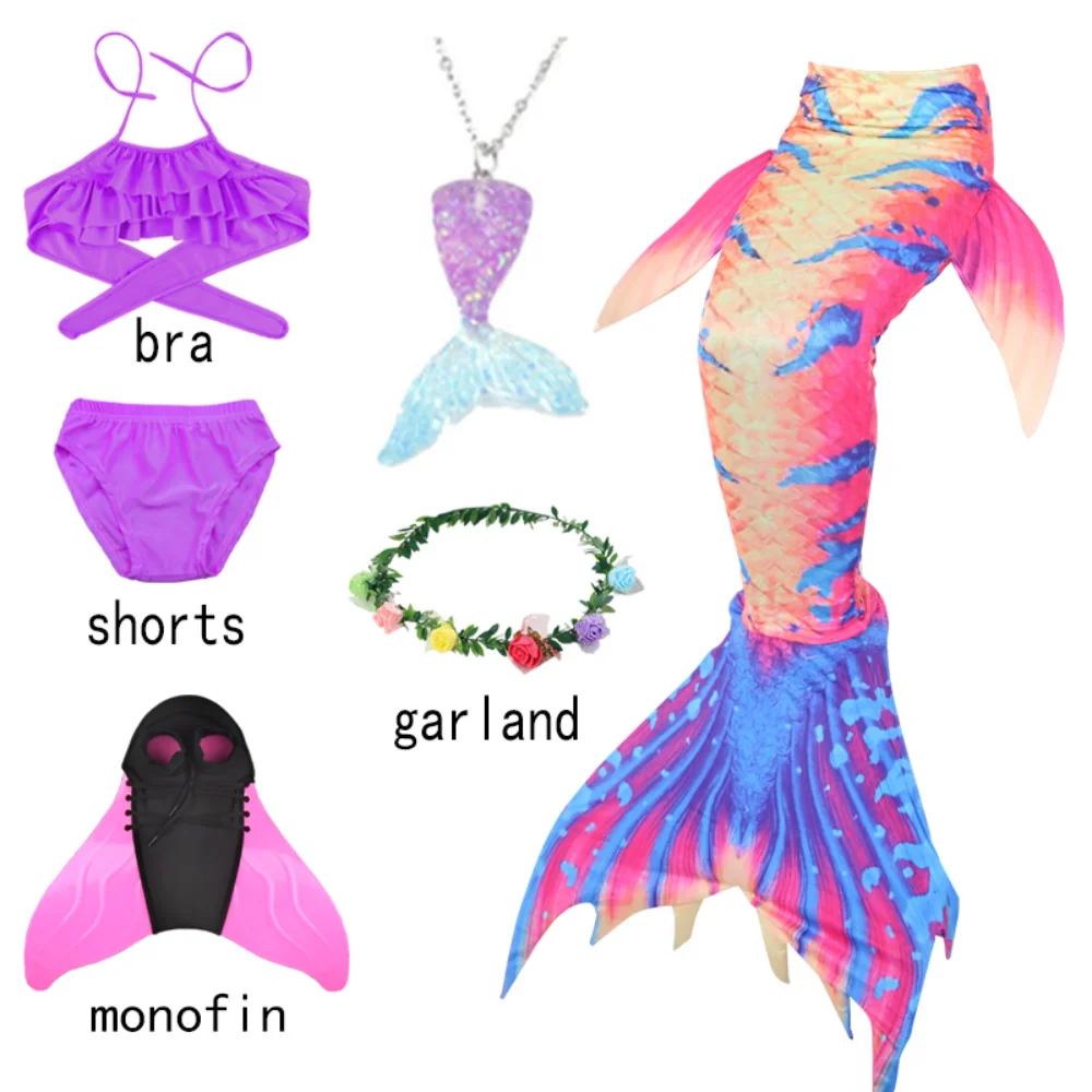 

Mermaid Tails Dresses for Beach Swimsuit Cosplay Can Add Monofin Fin The Little Mermaid Costume Bathing Suit