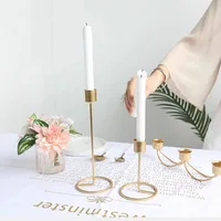 Metal Candle Holder Single Head Iron Art Candlestick Creative Dining Table Decoration Wedding Romantic Candlestick 4