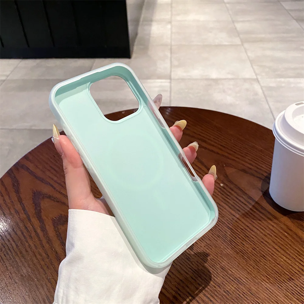 Luxury Candy MagSafe Wireless Charging Matte Phone Case with Magnetic Bumper Cover