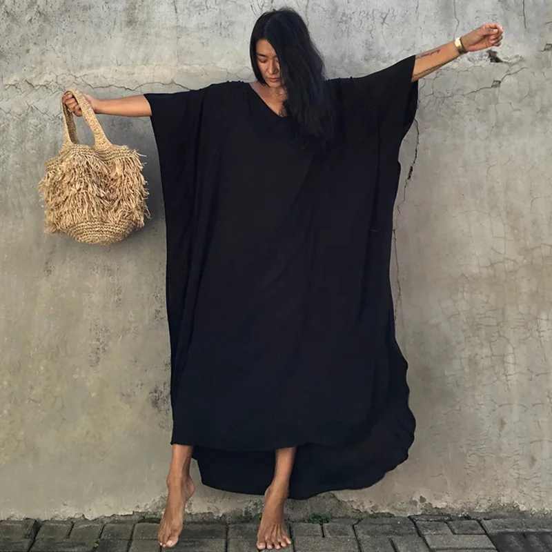 Hot New Women Summer Elegant Open Front Loose Casual Blouse Beach Party Robe Sleeve Shirt Cotton Sun Protectiont Wear bikini cover up skirt wrap