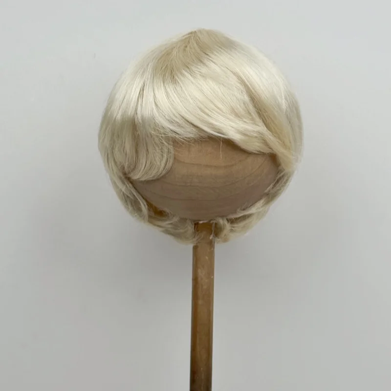 1/12 1/8 OB11 Doll Wigs D28053 3-4inch 4-5inch 5-6inch Enfant Cut Synthetic Mohair BJD Hair Lati Yellow &White Tiny Accessories