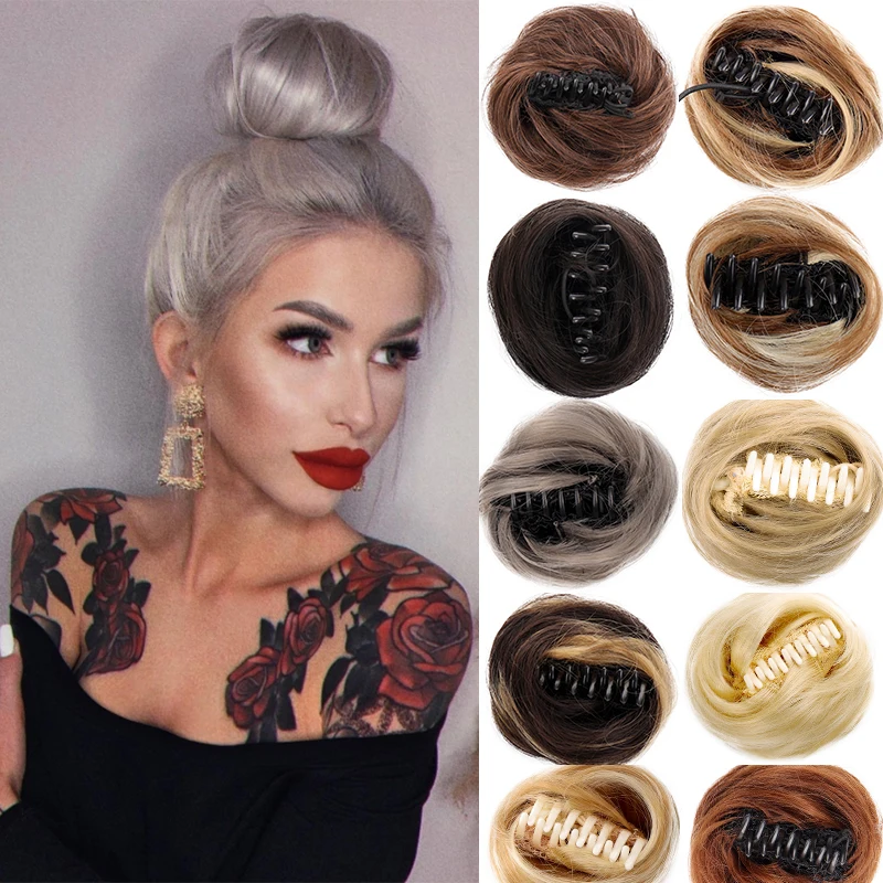 Synthetic Claw Clipon Hair Chignons Buns Curly Hair Clip Heat