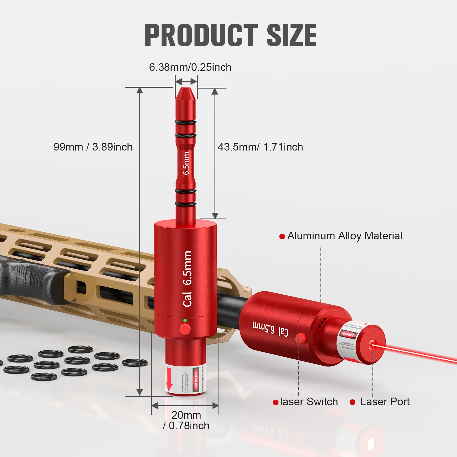 6.5mm Dual purpose Laser Trainer Dry Powder Laser Training Bullet