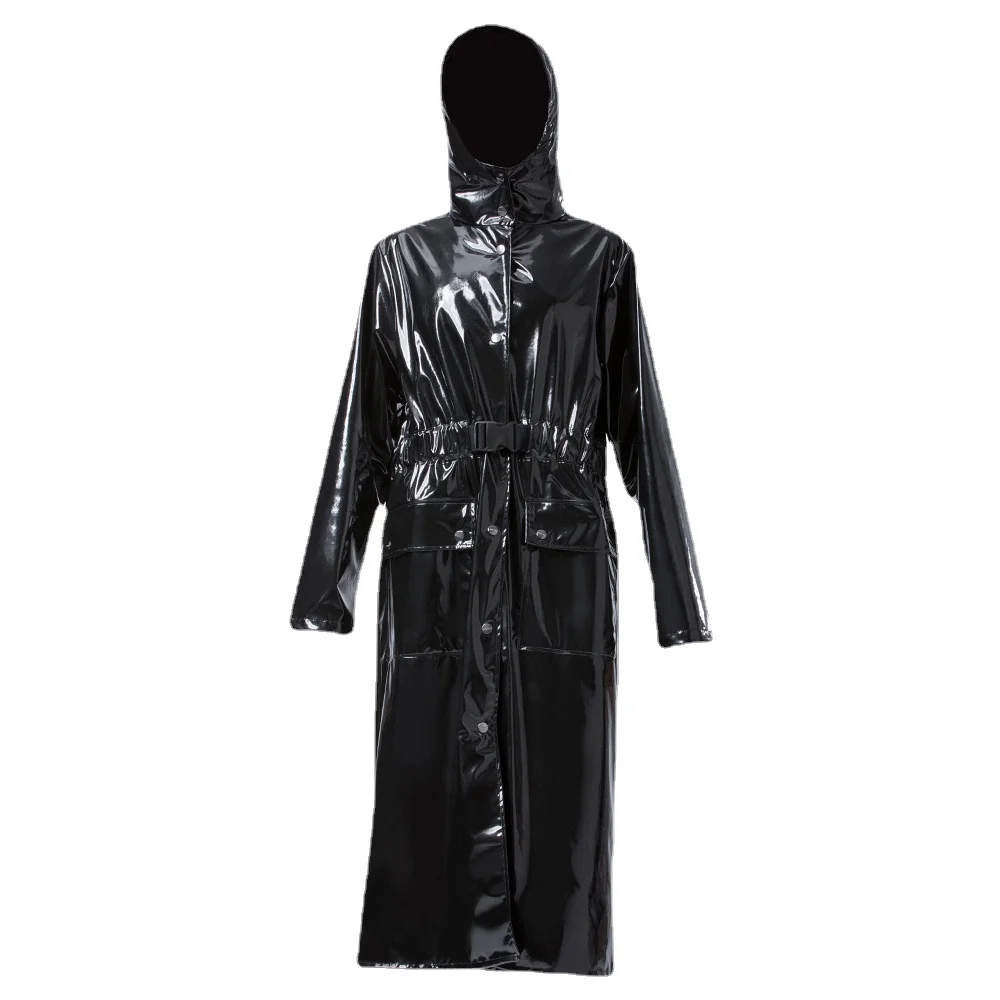 Black Waterproof Raincoats Women Riding Poncho Luxury Long Rain Coat Outdoor Hiking Tour Women's Fashionable Raincoat Travel
