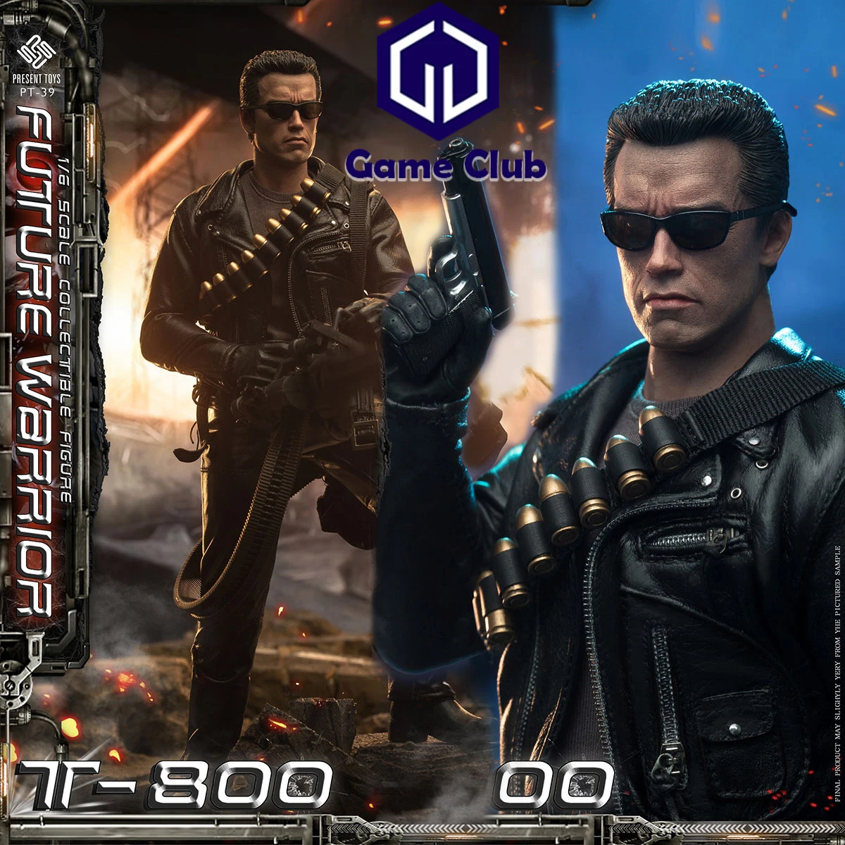 

In Stock PRESENT TOYS PT-sp39 1/6 Male Soldier Alloy Robot Future Warrior T-800 Arnold Model 12'' Full Set Action Figures Dolls