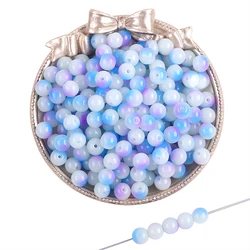 Vibrant 8mm Double Color Glass Jelly Beads for DIY Jewelry Crafting - 20 Assorted Colors, 50 Beads per Pack (10)