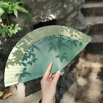 레트로 중국 스타일 접이식 선풍기, 클래식 생크, 핸드 헬드 선풍기 파티 소품, 여성 댄스 선풍기 선물, 홈 데코