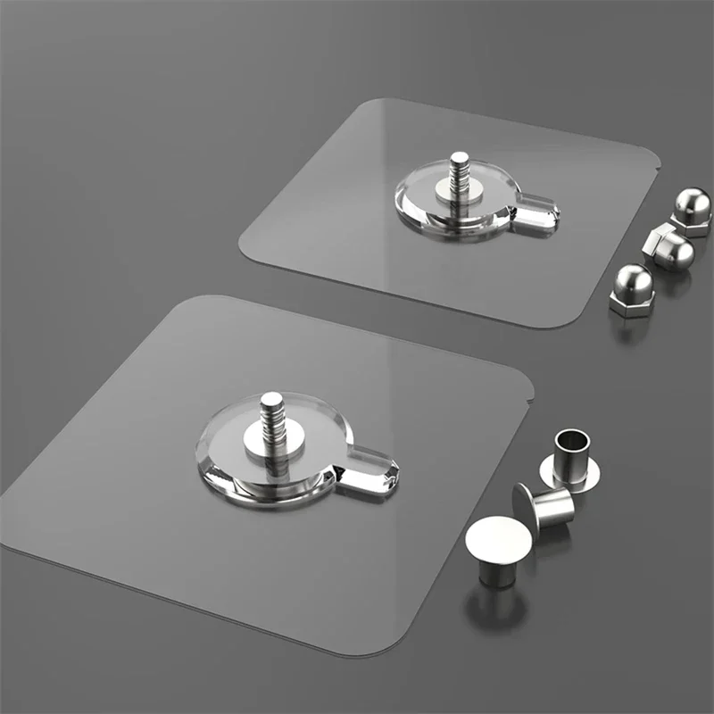 Punch-Free Screw Stickers Wall Picture Non-Marking Hook Self Adhesive Nails Wall Hooks Kitchen Bathroom Accessories 1-20pcs Adhesive Hooks Hanging Hooks Wall Hooks