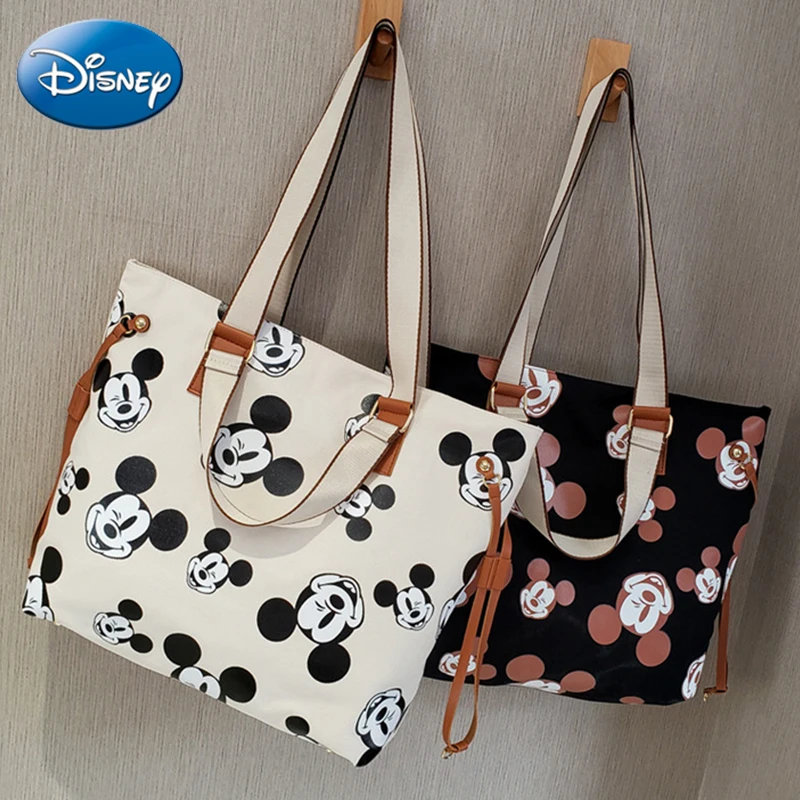 Anime Mickey Mouse Double Shoulder Bag Women Bag Canvas Bag Trend Female  Cosmetic Bag Student Bag Large Capacity Plush Bag - AliExpress