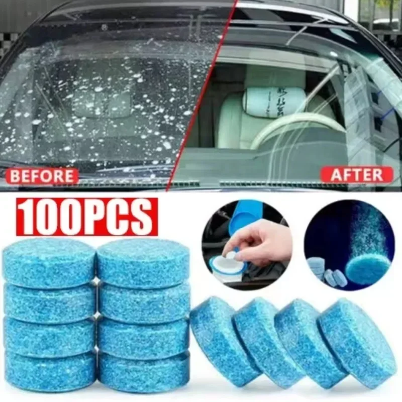 Solid Cleaner Car Windscreen Winter Antifreeze Effervescent Tablet Auto Wiper Glass Detergent Universal Oil Film Removal Tool