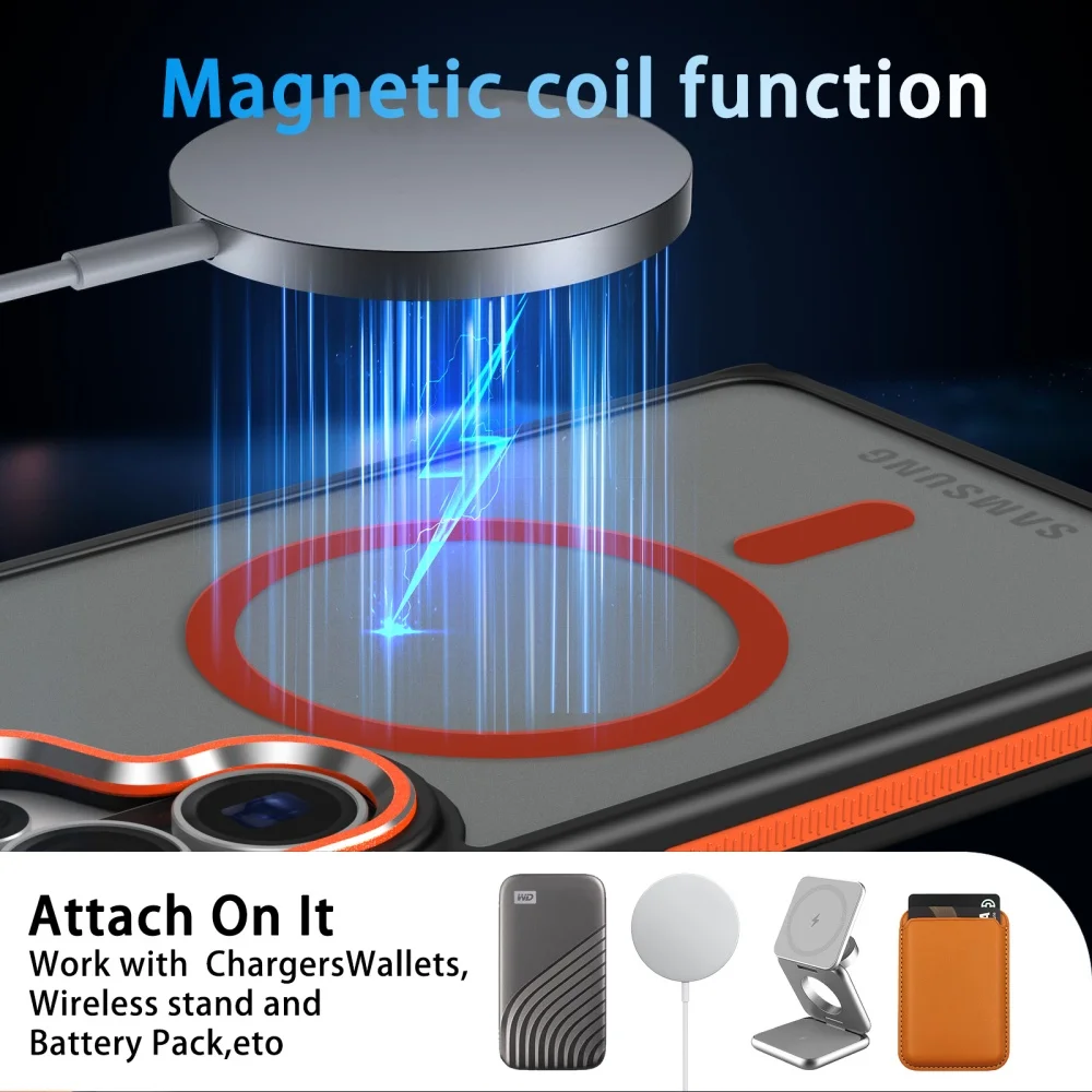 Bicolor Matte Clear Magnetic Shockproof Phone Case