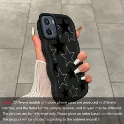 Star Lights Stylish Fashion Flexible Anti - Scratch Case - Moto Edge40 Neo (Black)