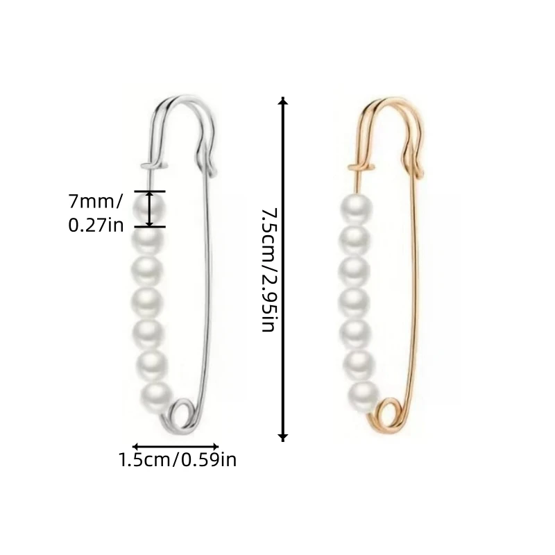 5 개/몫 7.5cm 모조 진주 페르시 브로치 안전 핀 DIY 공예 의류 바지 액세서리에 대한 허리 핀 장식을 강화
