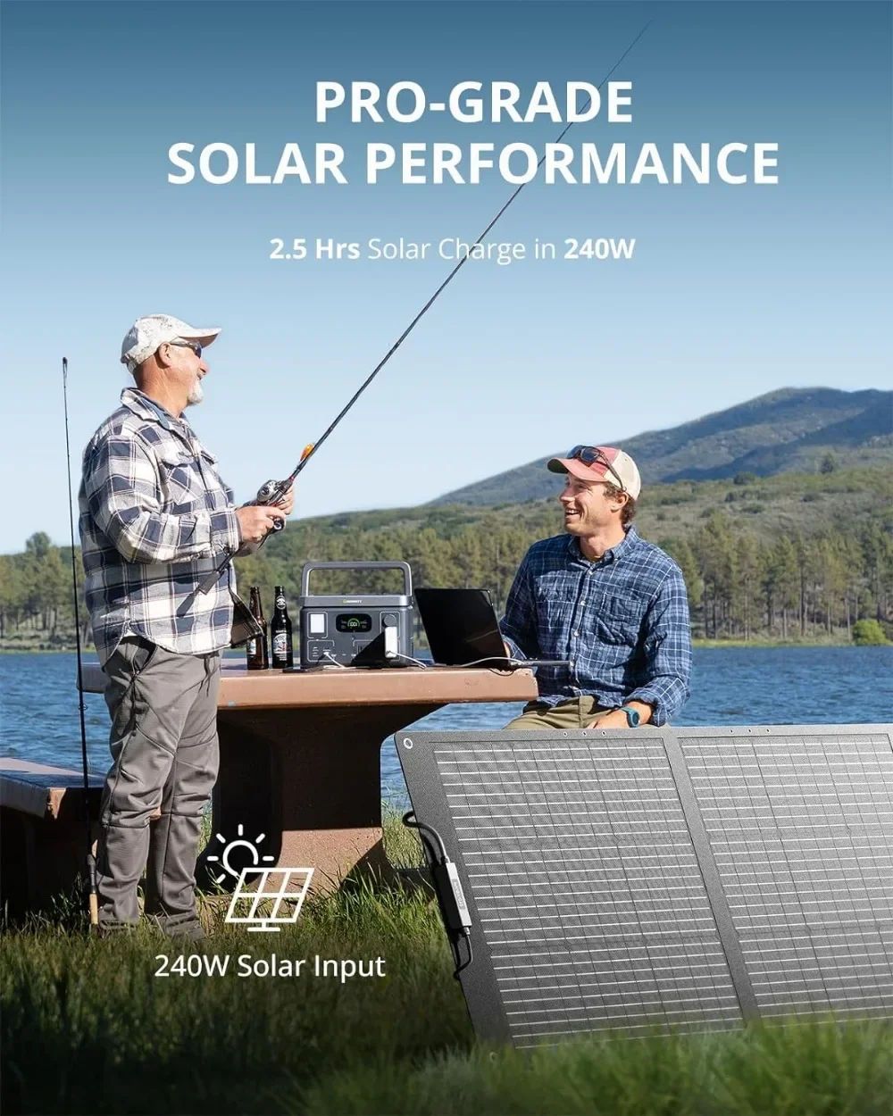 Solar Generator VITA 550, 538Wh Portable Power Station with 100W Solar Panel 3 X 110V/600W AC Outlets Fast Recharging 5