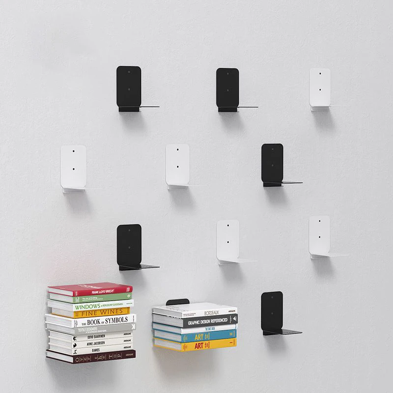 

Floating Bookshelves Wall Mounted Bookshelf,Invisible Book Shelf,Small Hanging Bookshelf, Bedroom Bookshelves Iron Wall Holder