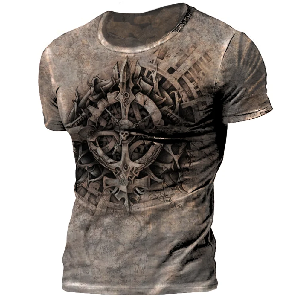 

Summer Retro Men's T-shirt Street Trend Hip-hop 3d Print 66 Highway Short Sleeve Outdoor Casual Oversized O-neck Graphic Tee 6XL