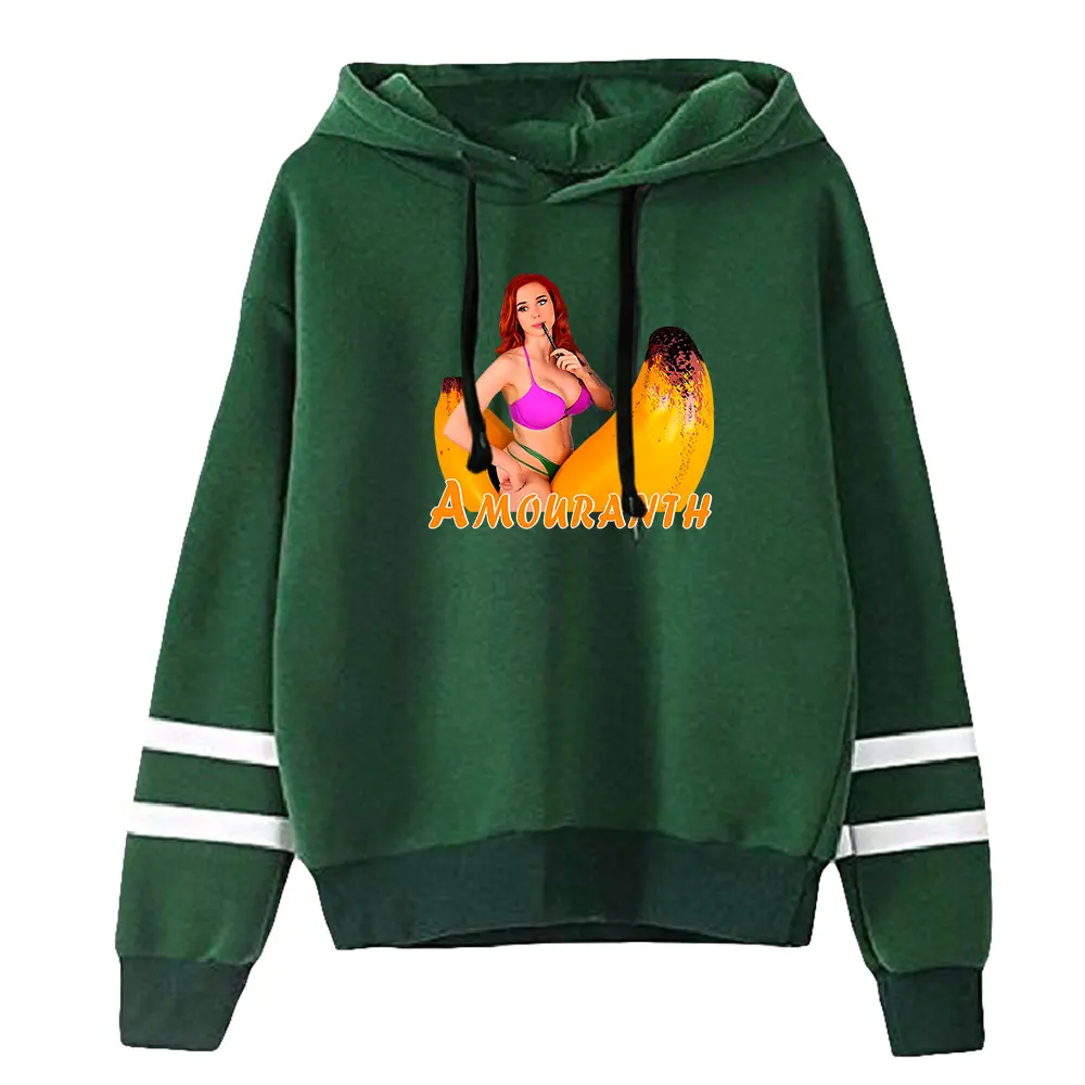 Amouranth Merch Unisex Pocketless Parallel Bars Sleeves Sweatshirts Men Women Hoodie Young Youtuber Fashion Clothes