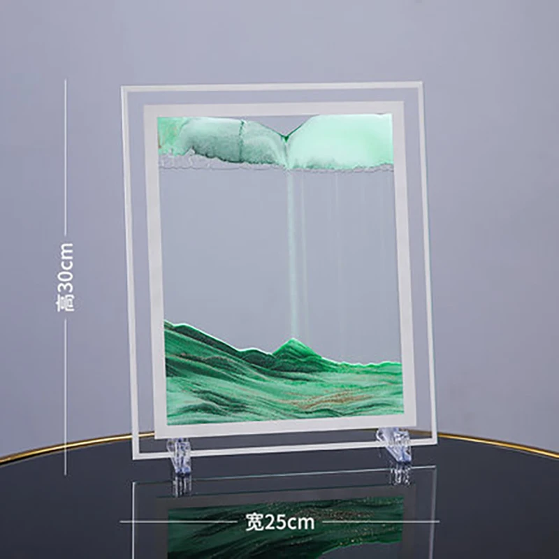 Moving Sand Art Picture Round Glass 3D Deep Sea Sandscape In Motion Display Flowing Sand Frame Sand Painting 