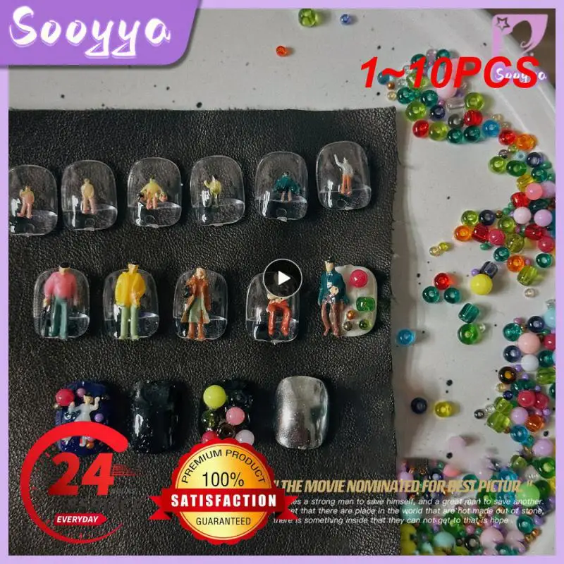 

1~10PCS Funny Little People Nail Art Accessories Cartoon Three-dimensional Doll Nail Decorations Mixed Kawaii Manicure Jewelry