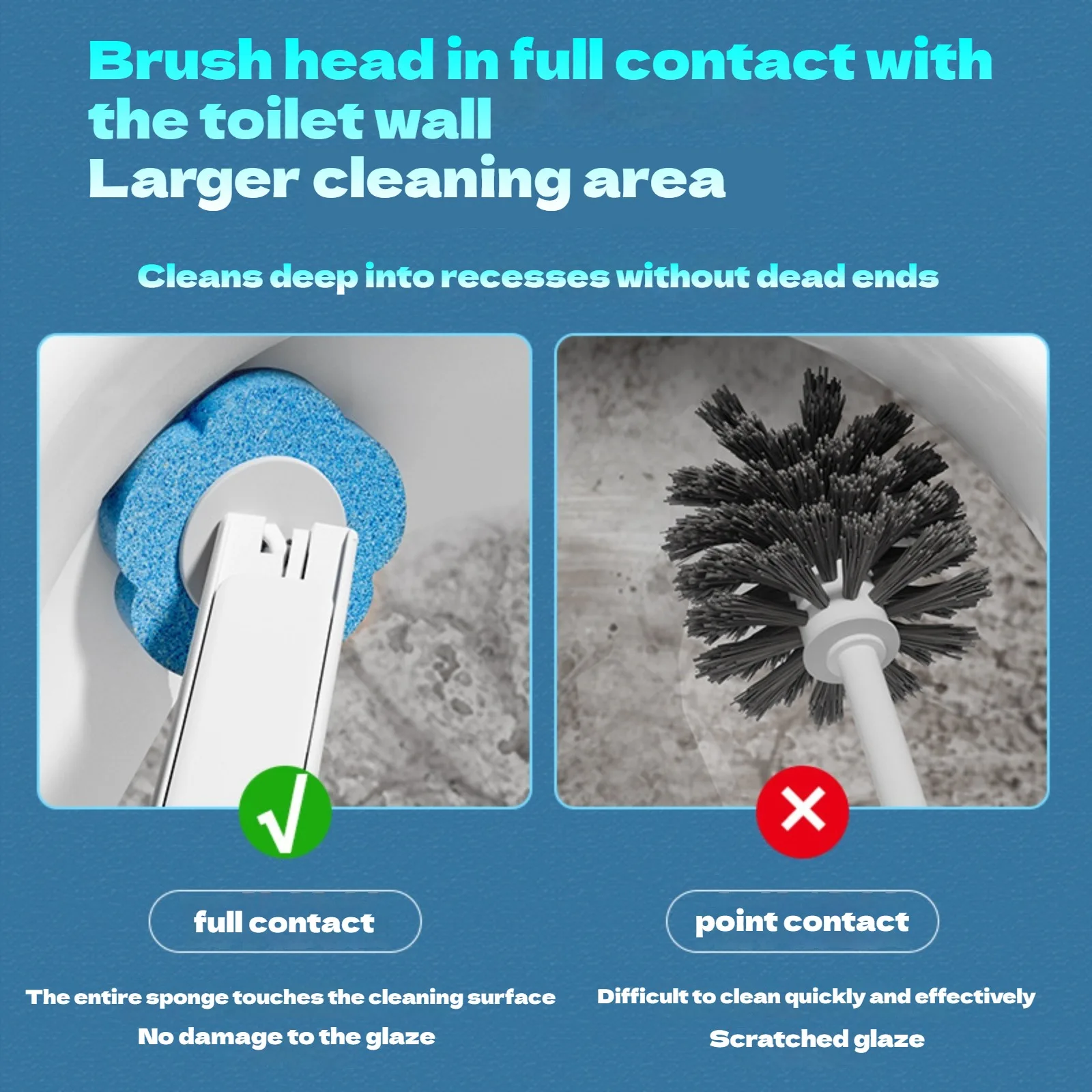 18/36Pcs Toilet Brush With Disposable Replacement Head Kits Upgrade Long Handle Bathroom Cleaning Brush For Home Wc Accessories