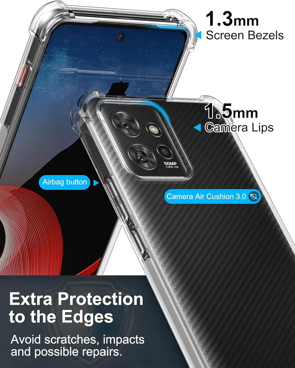 Reinforced Corner Soft TPU Clear Shockproof Case for Motorola ThinkPhone - Durable Protection and Sleek Design