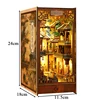 DIY Book Nook Wooden Miniature Model Kit Chinese Ancient Town Bookend Assembled 3D Puzzle Bookshelf Home Decor Friends Gifts 6