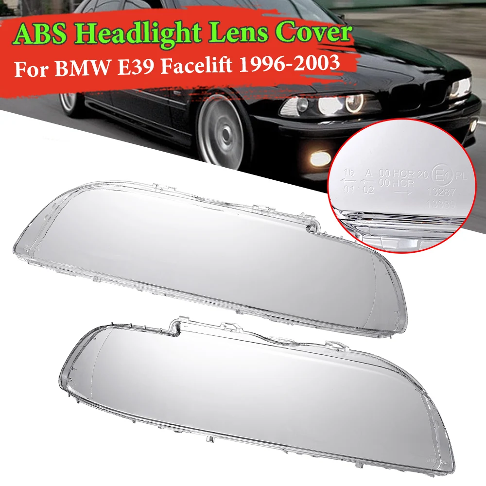 2Pcs 4-Door Lens Headlamp Cover Car Left Right for BMW E39 facelift 1996-2003 63128375301 63128375302 Accessories headlight cover headlight lens cover